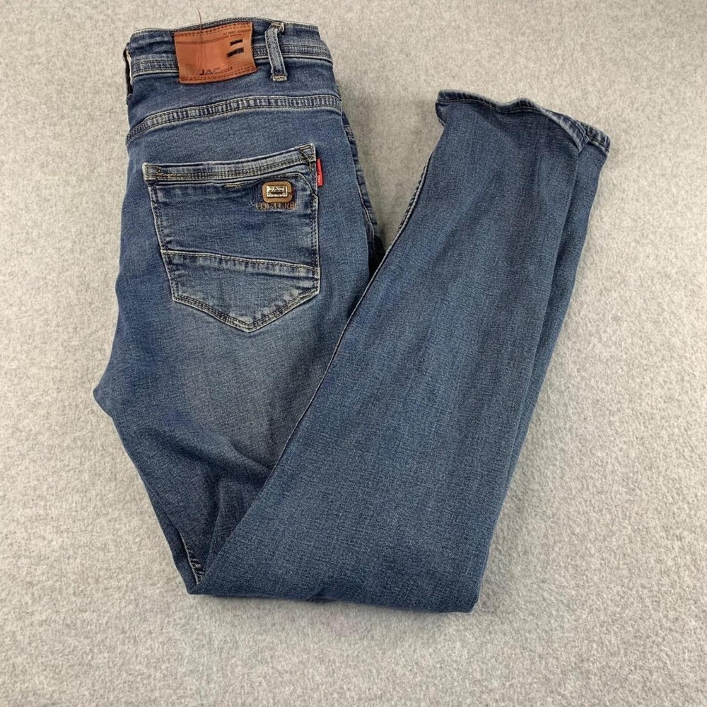 JAC Couture Jeans Mens 33 Blue Slim Straight Denim Medium Wash Stretch